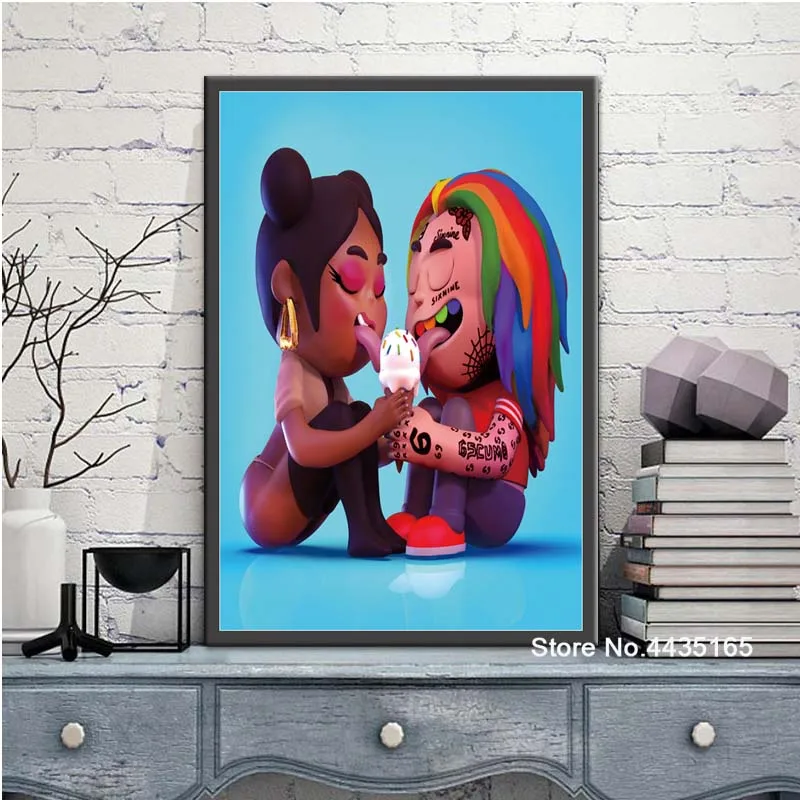Tekashi 6ix9ine певец звезда Плакат Nicki Minaj художественные плакаты и принты украшение на