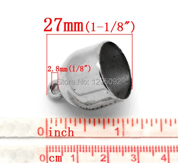 120 шт Серебряный тон обернуть шарф бусины колпачок капель компонент 27x21 мм (1-1/8