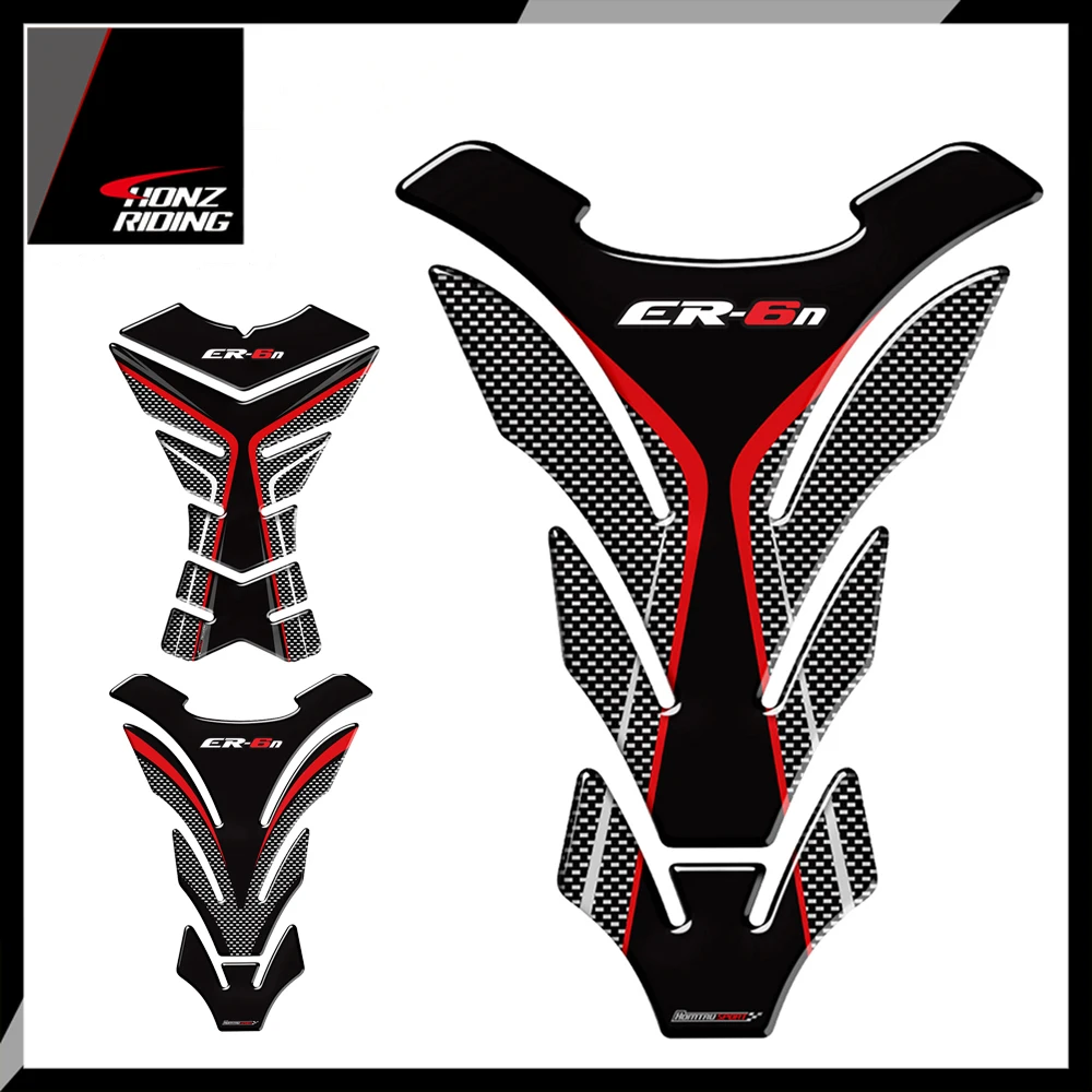 Для Kawasaki ER6N ER 6N Tankpad 3D Carbon look Защитная Наклейка на бак мотоцикла|Наклейки и
