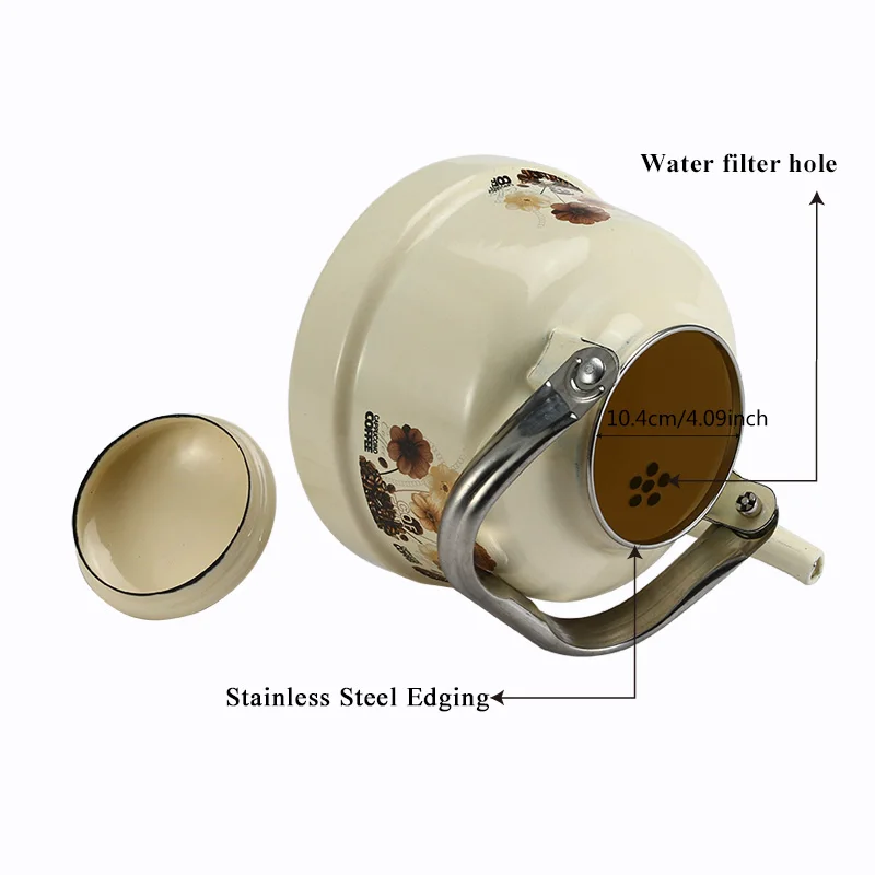 

1.1L 1.7L 2.5L Enamel Water Kettle Chinese Traditional Enamel Teapot Vintage Loose Leaf Tea Coffee Pot Kettle