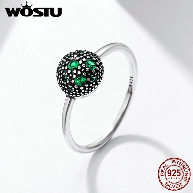 WOSTU, высокое качество, настоящее 925 пробы, серебряные океанские кольца с мозаичным орнаментом для женщин, Аутентичные ювелирные украшения для свадьбы, подарок CQR138