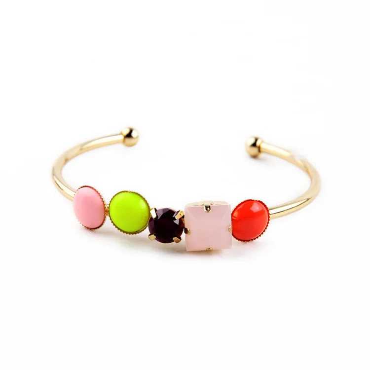 Оптовая цена Летний стиль браслет золотого цвета яркий цвет Геометрическая
