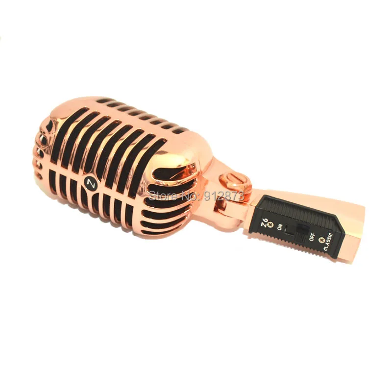 Микрофон в винтажном стиле динамичный розовый золотой цвет старинный античный