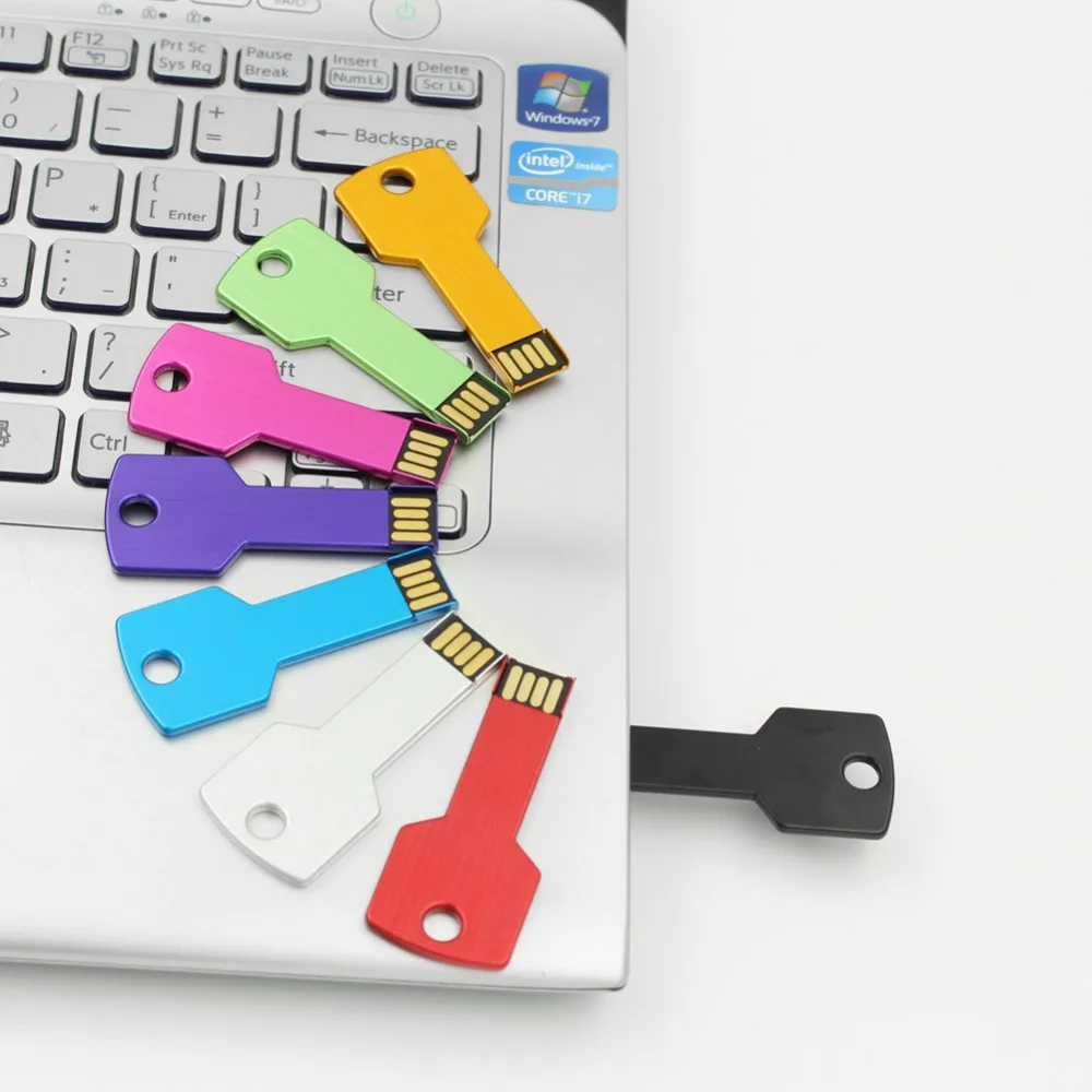 Хит продаж бесплатная доставка высокое качество металлический цветной ключ 8 ГБ