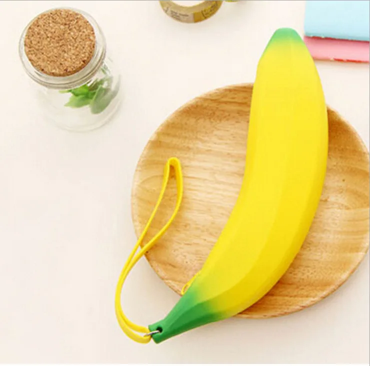 Высококачественный милый силиконовый кошелек для монет маленький в форме банана