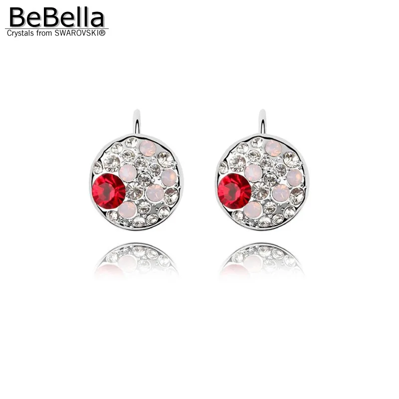 Женские серьги с кристаллами BeBella круглые Swarovski модные ювелирные изделия подарок