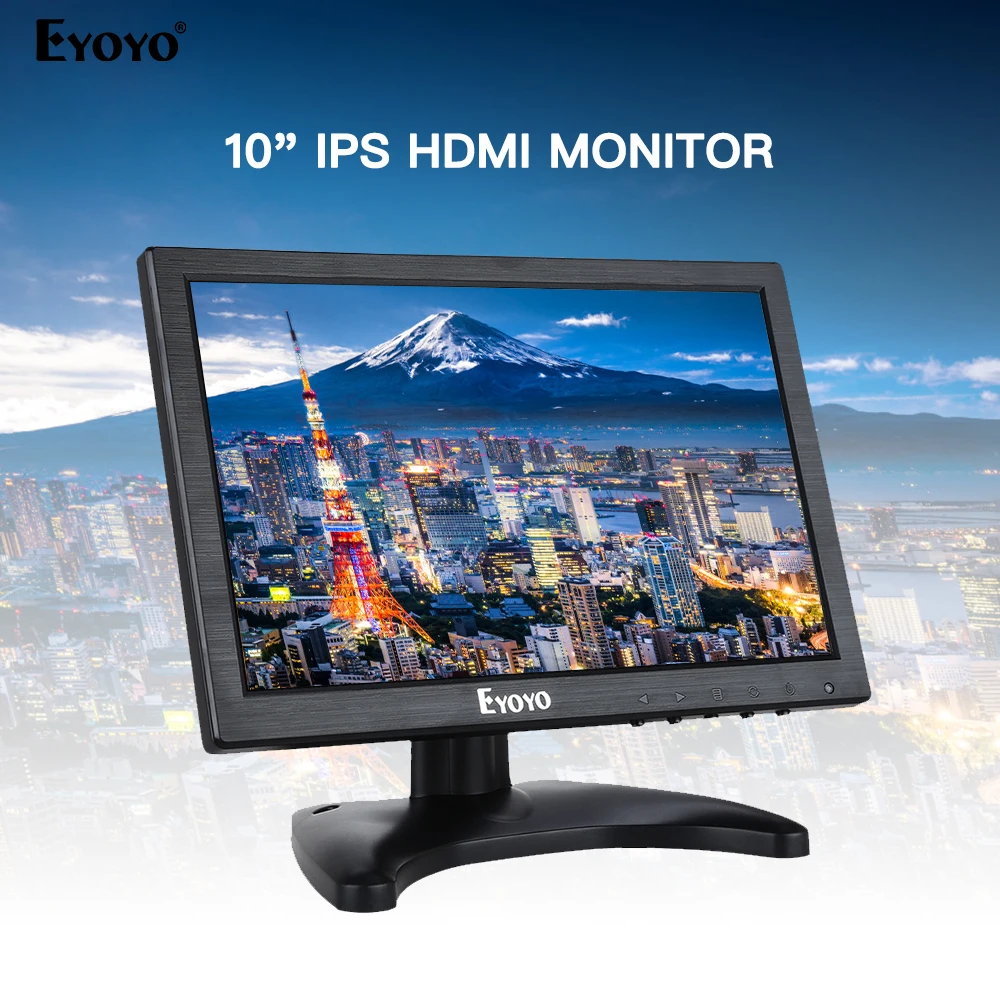 Eyoyo C711 10 дюймов монитор HDMI ips lcd монитор 1280x800 разрешение Поддержка HDMI VGA BNC AV вход для ПК ТВ система видеонаблюдения экран безопасности