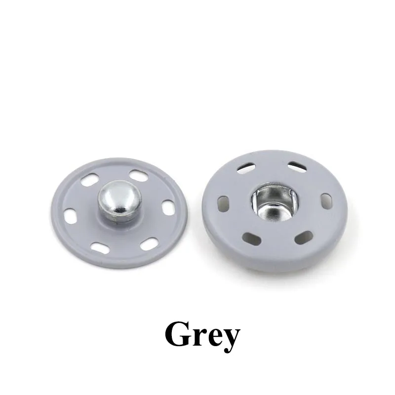 Gray Meetee 20 штук 12/15/19/21/25 мм металлические застежки-кнопки куртка из искусственной кожи pu ветровка Невидимый/простеганные аксессуары «сделай сам» - Цвет: Gray