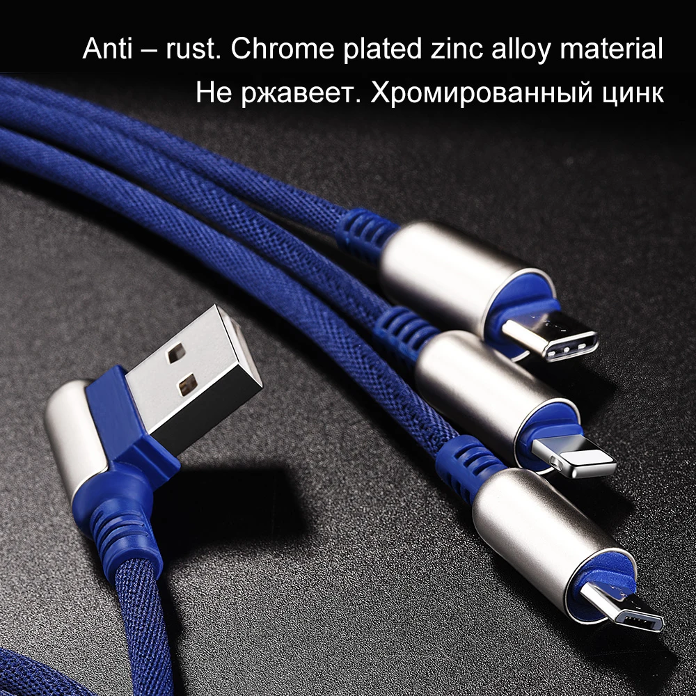 HOCO USB кабель для iPhone X XS XR 8 7 зарядное устройство 3 в 1 Micro USB кабель для Android usb type c type-c кабели для мобильных телефонов