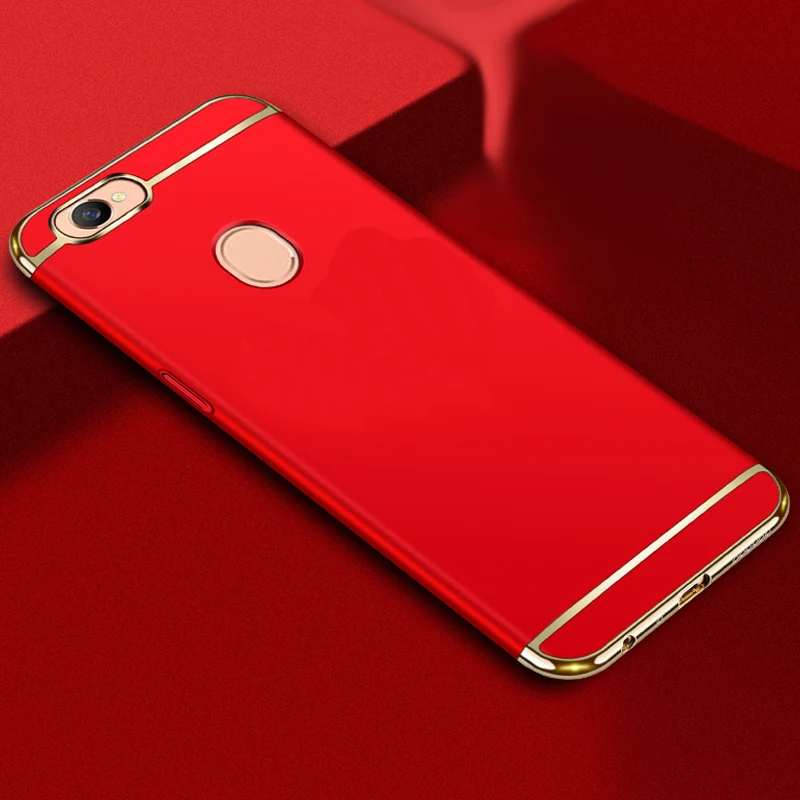 YUETUO luxury hard plastic phone back coque,cover,case for oppo f7 f 7 red accessories 3 in 1 shockproof