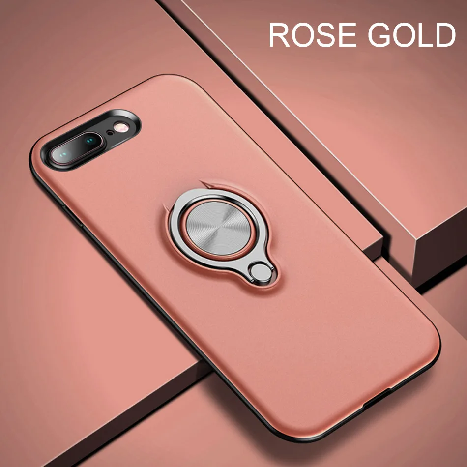 Rosegold Роскошные противоударное кольцо держатель Case для айфон IPhone XR XS Max X 6 6s 7 8 чехол для телефона чехол для IPhone 6 6s 7 8 плюс Броня чехол - Цвет: Rosegold