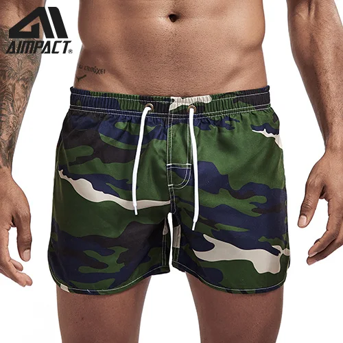 Camouflagegreen Aimpact быстросохнущие пляжные шорты для мужчин лето повседневное Active Sexy BeachSurf Swimi человек спортсмен Gymi дома Hybird стволы PF55 - Цвет: Camouflagegreen