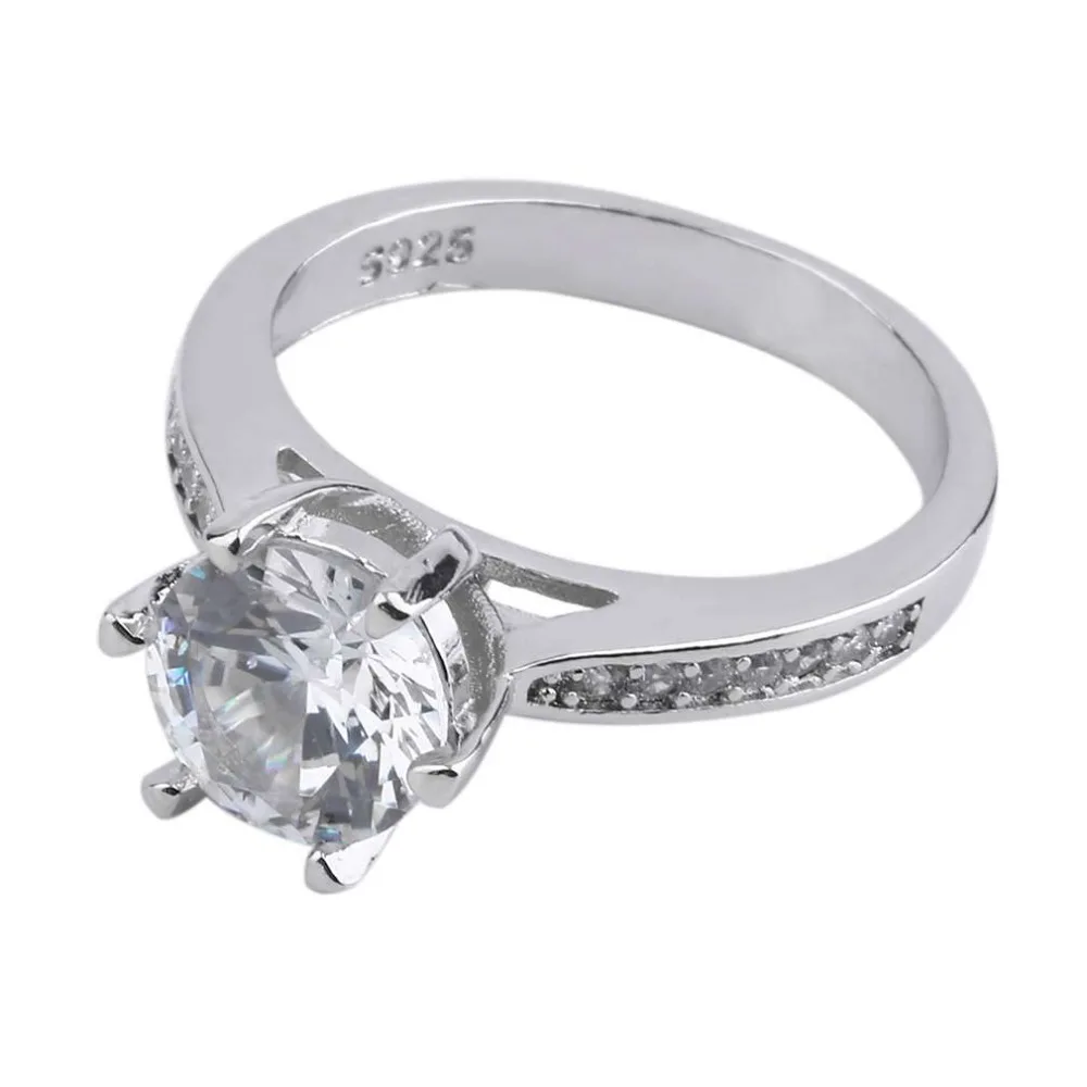 Кольцо с цирконием в виде восьми сердец Серебряное ювелирное изделие для