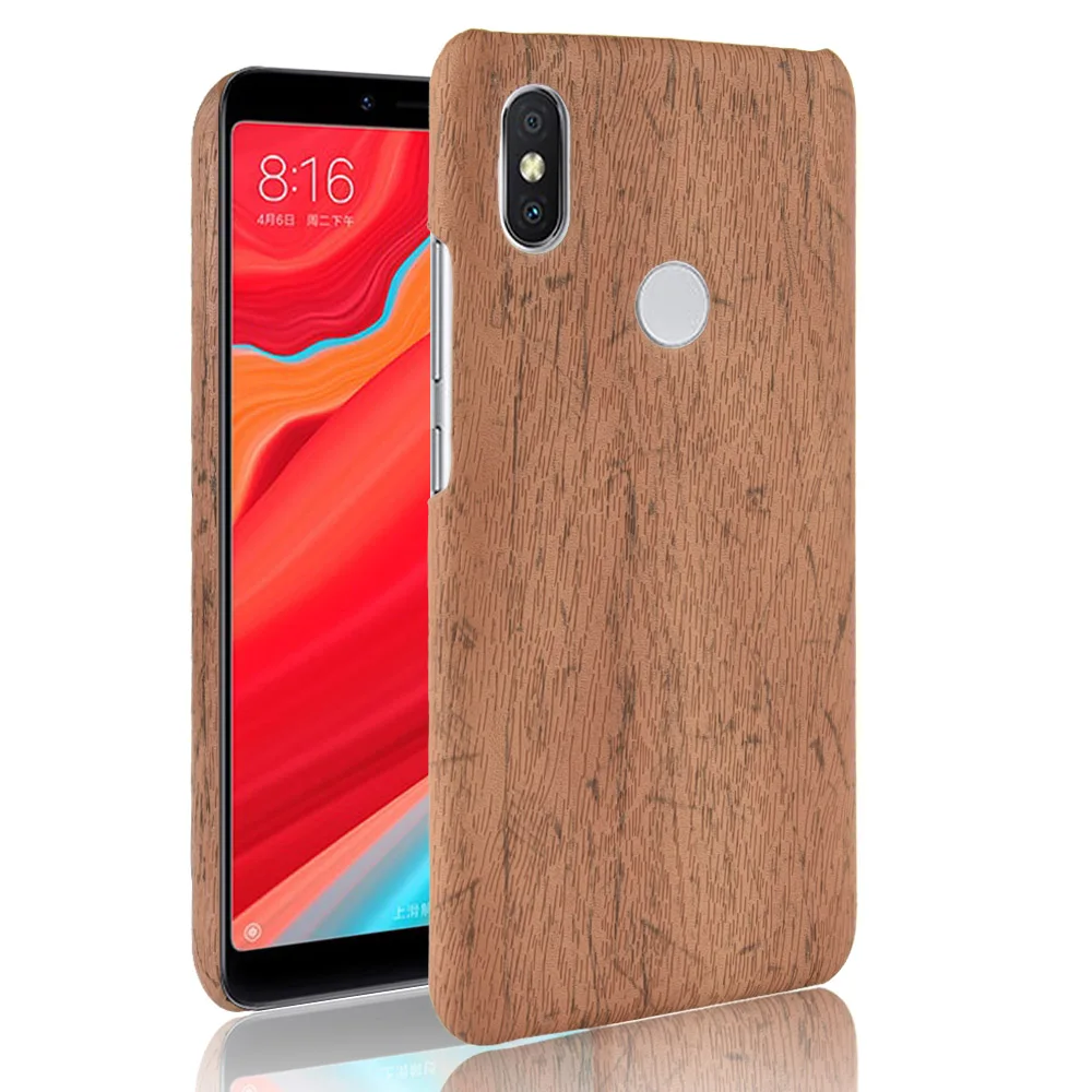 Чехол для Xiaomi Redmi Note 6 Note6 Жесткий ПК + искусственная кожа Ретро стиль деревянный