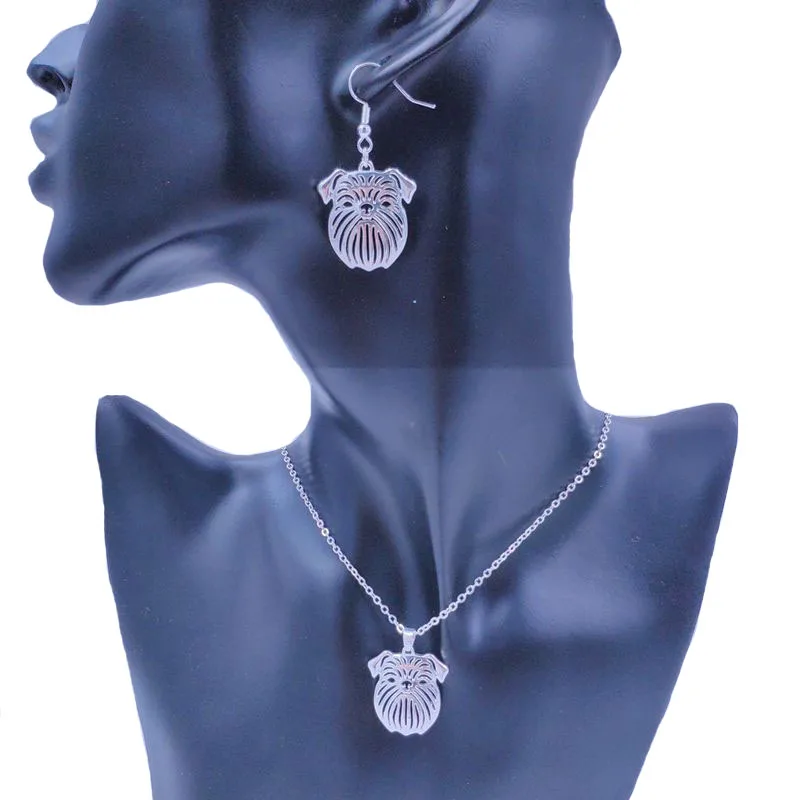 Mdogm Брюссель Грифон собака животные Ювелирные наборы ожерелье Висячие серьги