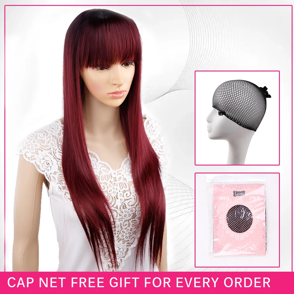 Amir синтетический длинный парик Искусственные парики с челкой женские