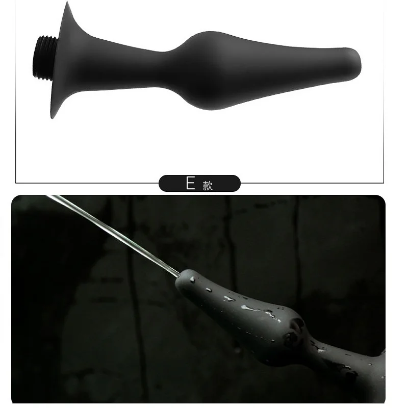 Silicone new douche enema syringe shower cleaning head anal beads butt plug nozzle tip Erotic gay sex toy For Women Men | Красота и