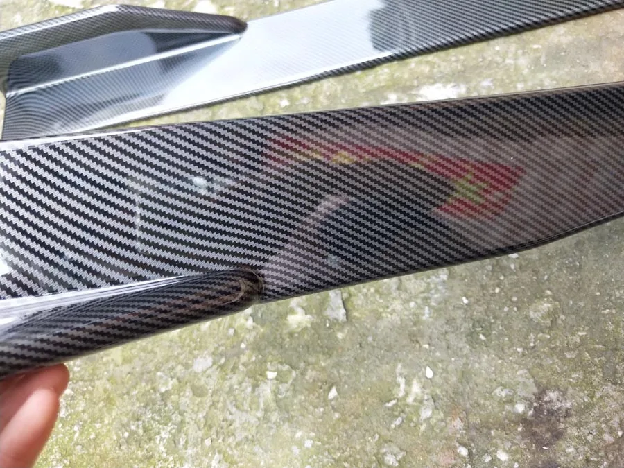 2PC UNIVERSAL CARBON LOOK SIDE SKIRT ROCKER SPLITTERS WINGLET DIFFUSER 860*95*75mm(34&quotx3.7&quotx3&quot) | Front Skirt