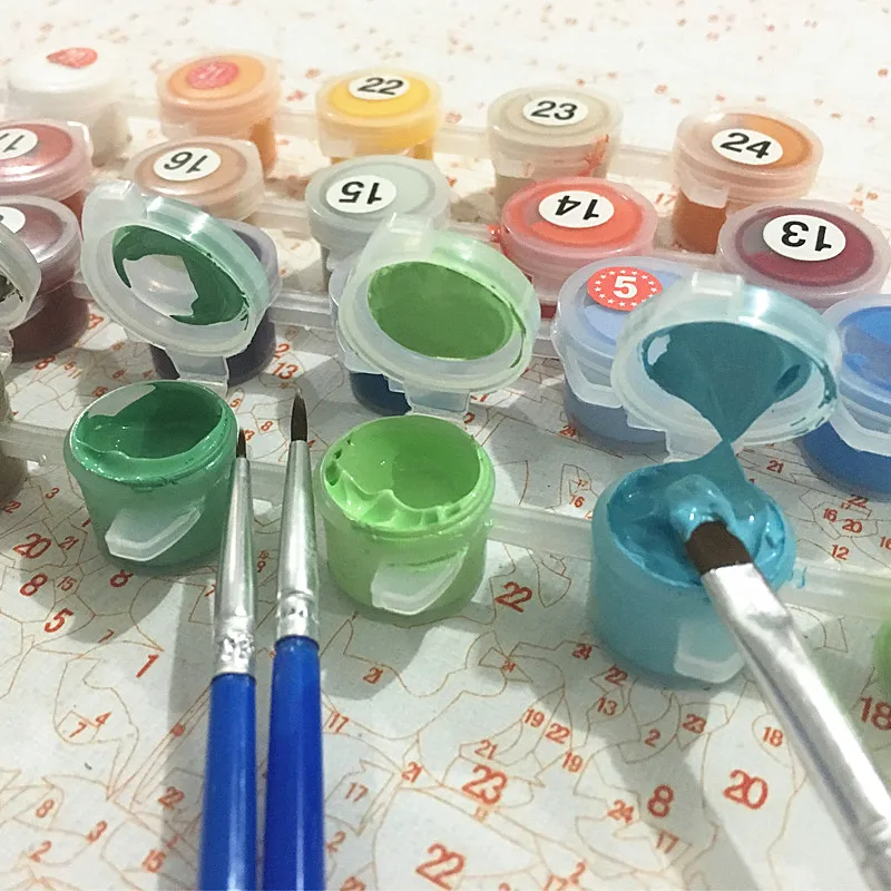 DIY Раскраска по номерам акриловое настенное изображение на холсте для взрослых