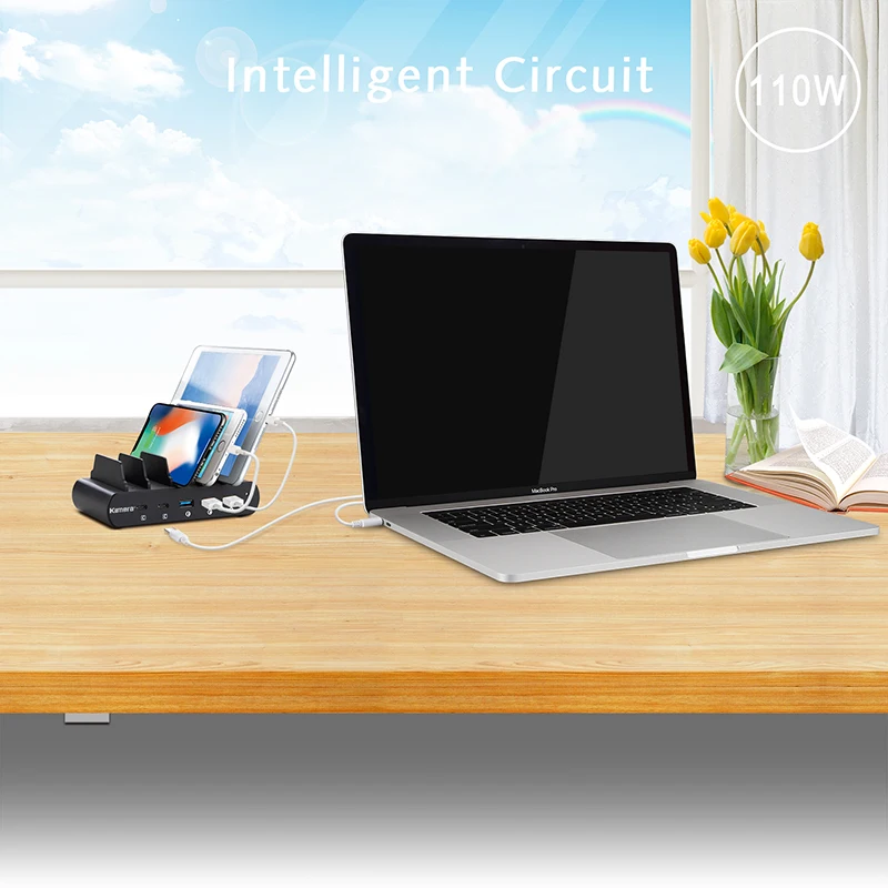 Kamera 110 Вт 2 USB-C type-C 3 USB A QC 3,0 Универсальное зарядное устройство для ноутбука док-станция для ноутбука Macbook iPhone 5 в 9 в 12 В 20 в lvsun