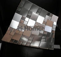 free shipping, 12x12" stainless steel  metal mosaic kitchen backsplash wall mosaic tile sheets HME8035B