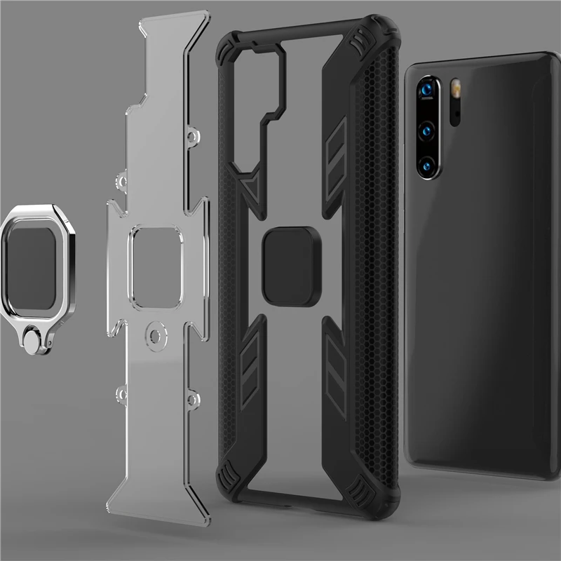 Для Huawei Y9 Y7 Y6 P Smart 2019 V20 Enjoy 9 Plus Honor 10i 20 Predator Heavy Military Anti-Drop Ring Stand PC TPU чехол |