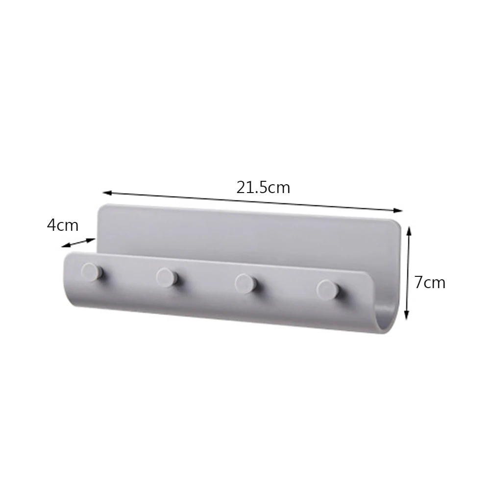 

Lanzon U-shaped Storage Holder 4 Hooks Hanging Keys Rack Home Creative Nail-free wall-mounted Multifunction Organize Shelf