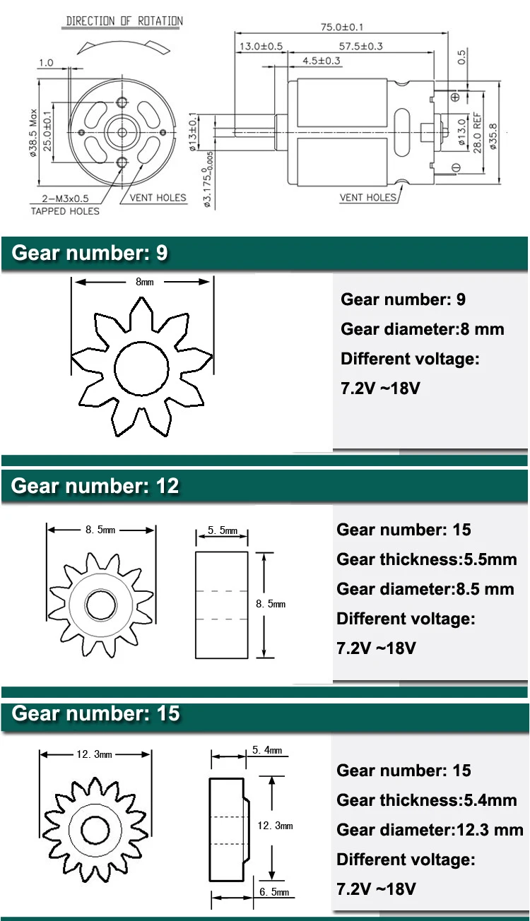 Прямая Заводская поставка Φ напряжение 9 (8 мм) двигатель электродрели