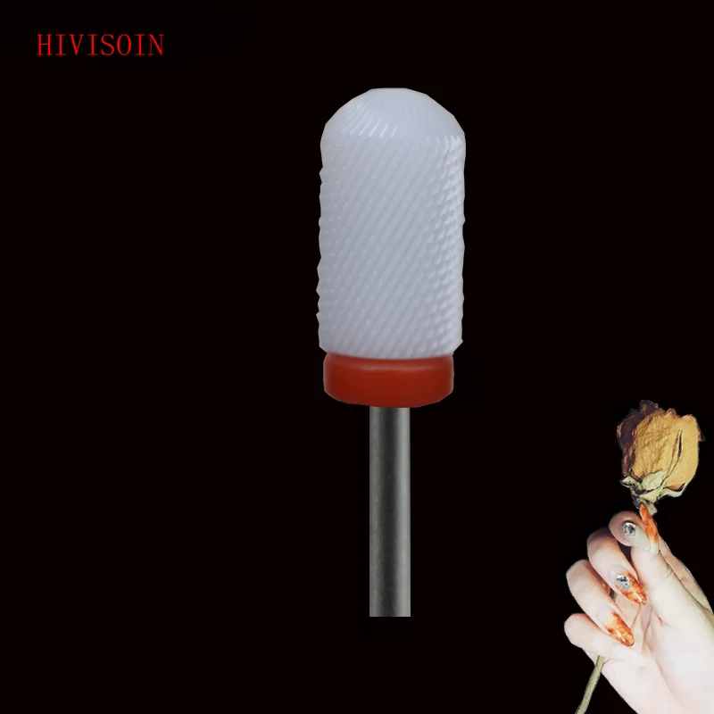

White Ceramic Nail Drill Bit - Large Rounded Top Bit - F (0063.066)