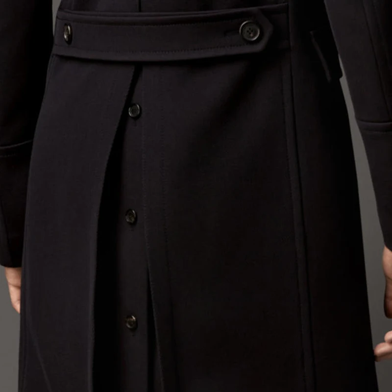 

Nobility URSMART super long men wool coat and double-breasted coat