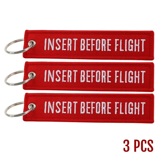 INSERT BEFORE FLIGHT Мода брелок кольцо брелок Авиатор летной экипаж Ключевые цепочки ювелирные изделия вышивка пилот брелок кольцо авиация подарок держатель ключа бижутерия 3 шт./лот - Цвет: INSERT BEFORE FLIGHT