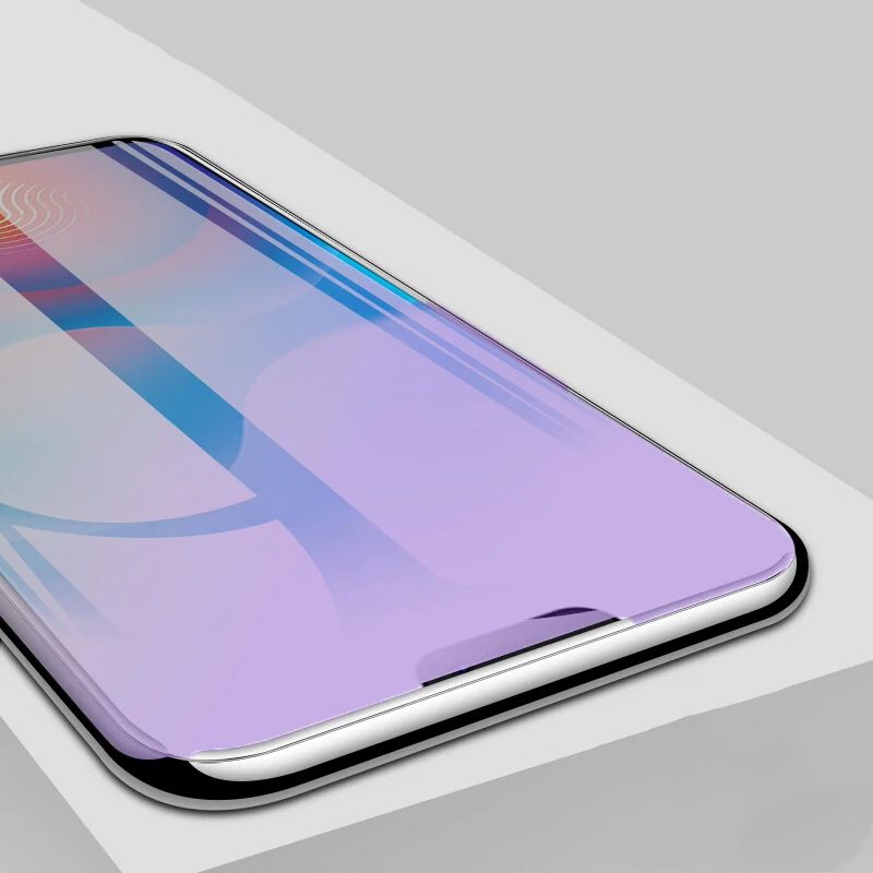 EXUNTON полное покрытие анти синее Закаленное стекло протектор экрана для VIVO X21
