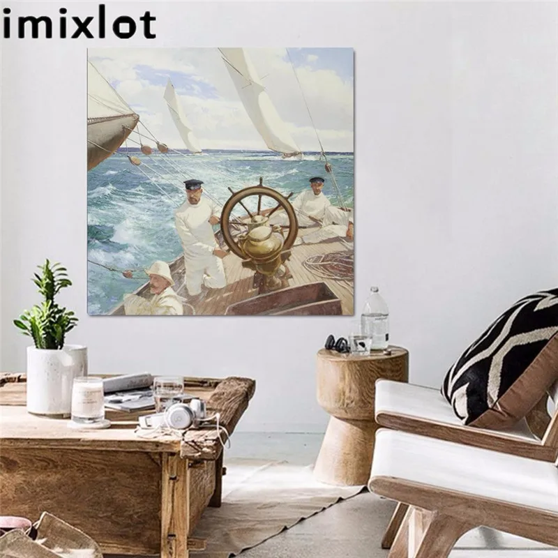 Imixlot парусная лодка картина маслом команда в ремонтных кораблях абстрактные
