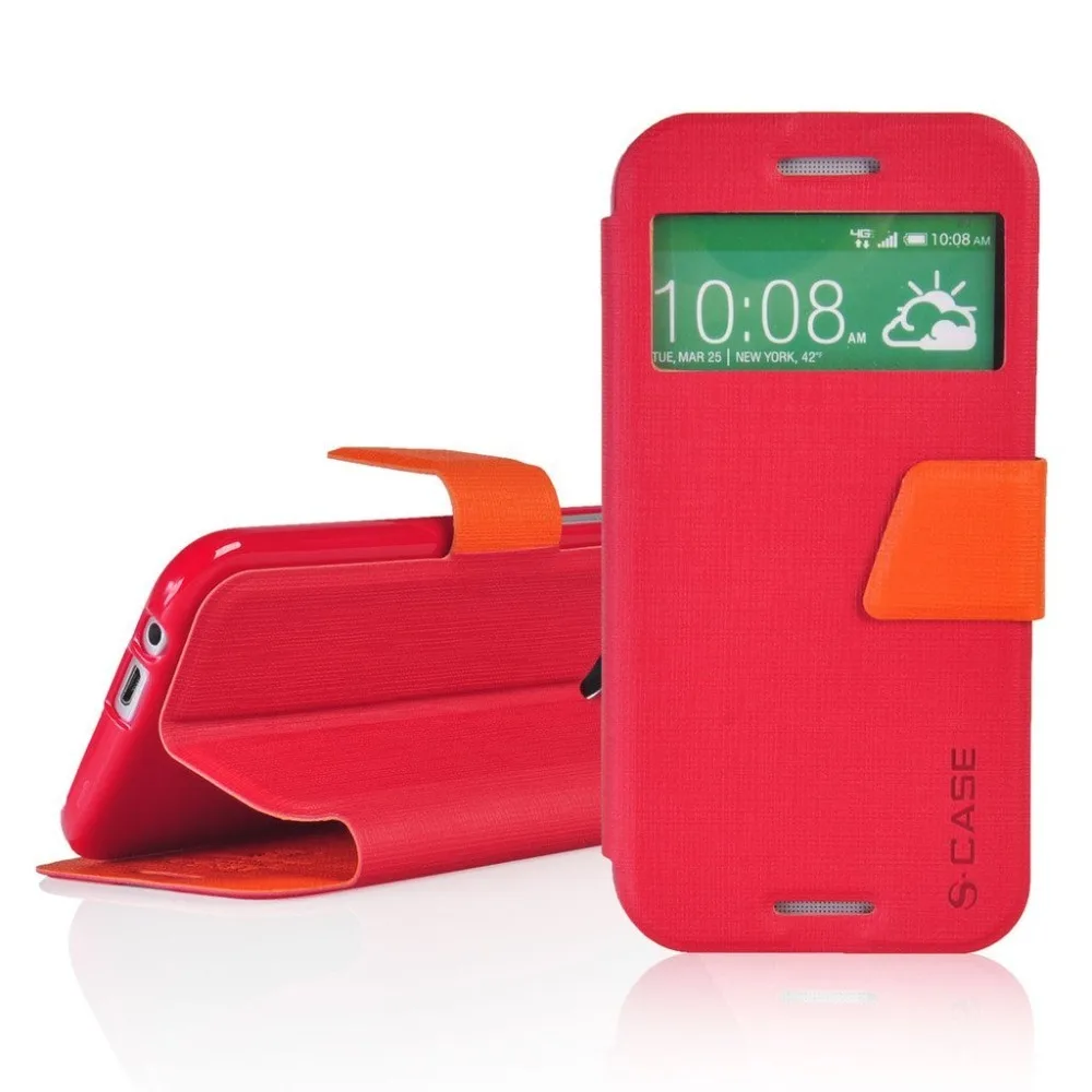 Кожаный флип чехол с двойным окошком 5 дюйма для HTC Desire 820 сотового телефона|case for