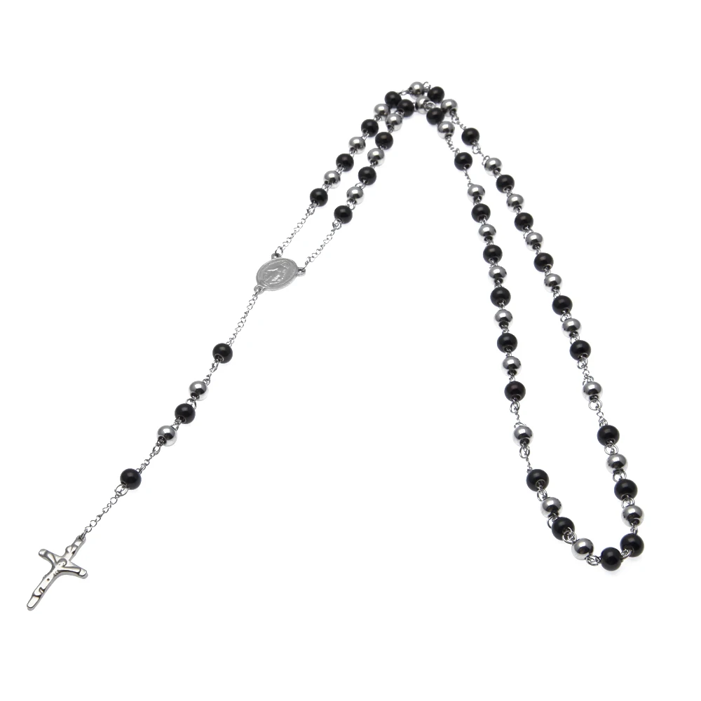UWIN мужское ожерелье с подвеской в виде Креста Иисуса подвеска Розария серебряное