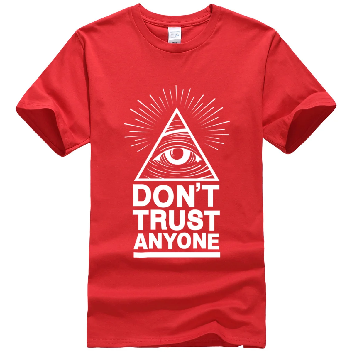 Лето, новинка, мужские футболки, Dont Trust Anyone Illuminati All Seeing Eye, футболка с буквенным принтом, Мужская футболка, повседневные топы, футболки