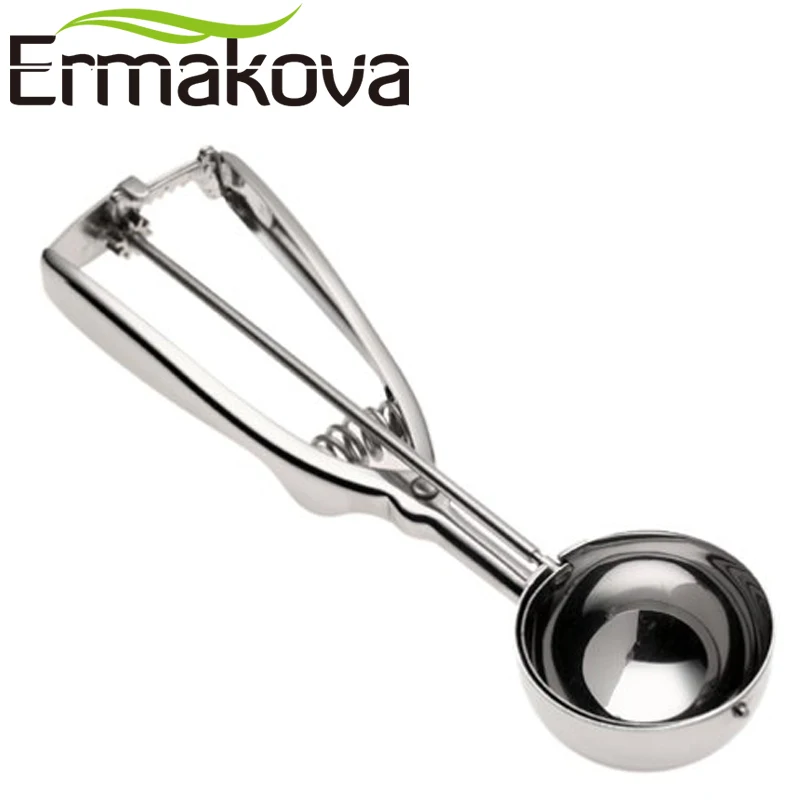 Ермакова, ложка для мороженого из нержавеющей стали, ложка для мороженого, ложка для фруктов, ложка для дыни, ложка для печенья, лопатка для дыни с спусковым механизмом