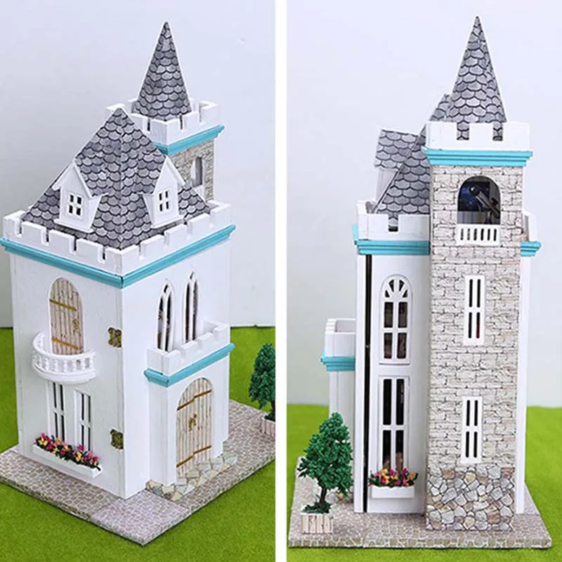 3D DIY кукольный домик миниатюрные деревянные кукольные домики ручной работы реалистичные Кукольный дом мебель Наборы лунный замок модель игрушки для детей