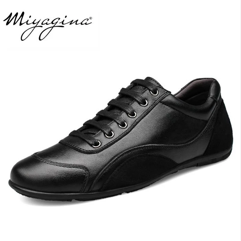 MIYAGINA Top Quality Handmade Breathable Genuine Cow Leather Men Shoes Spring Summer New Fashion Flats Brand Casual | Обувь