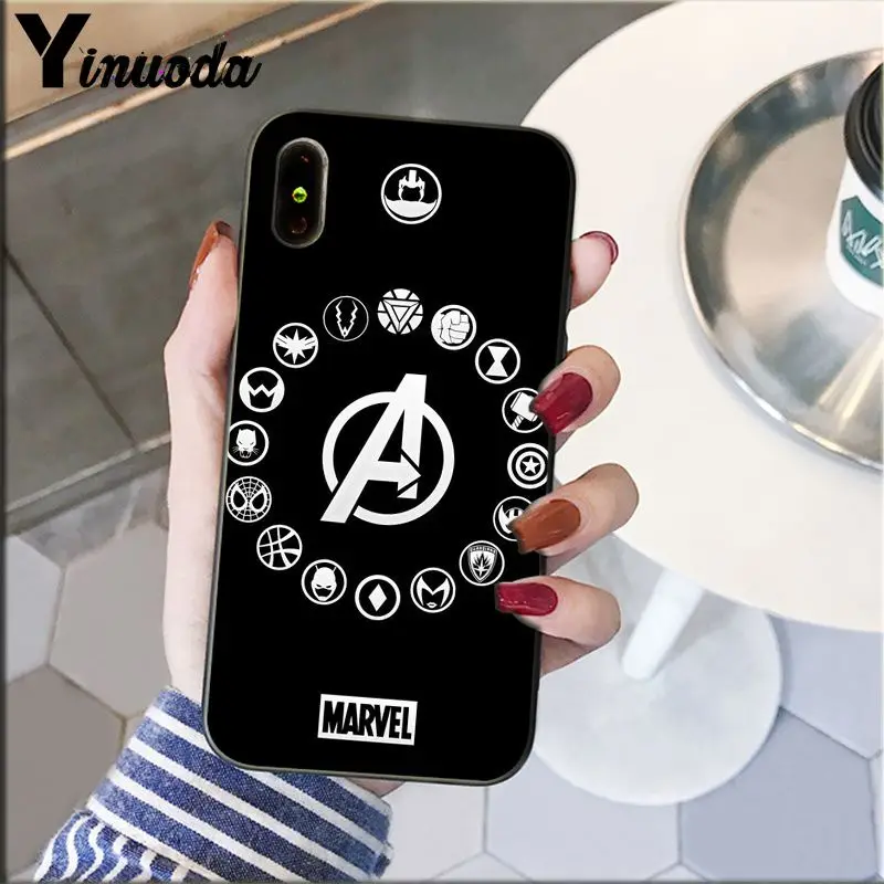 A5 Yinuoda Marvel Мстители Герои комиксы DIY Роскошный Высокий протектор на конце чехол для iPhone 6S 6plus 7plus 8 8Plus X Xs MAX 5 5S XR - Цвет: A5