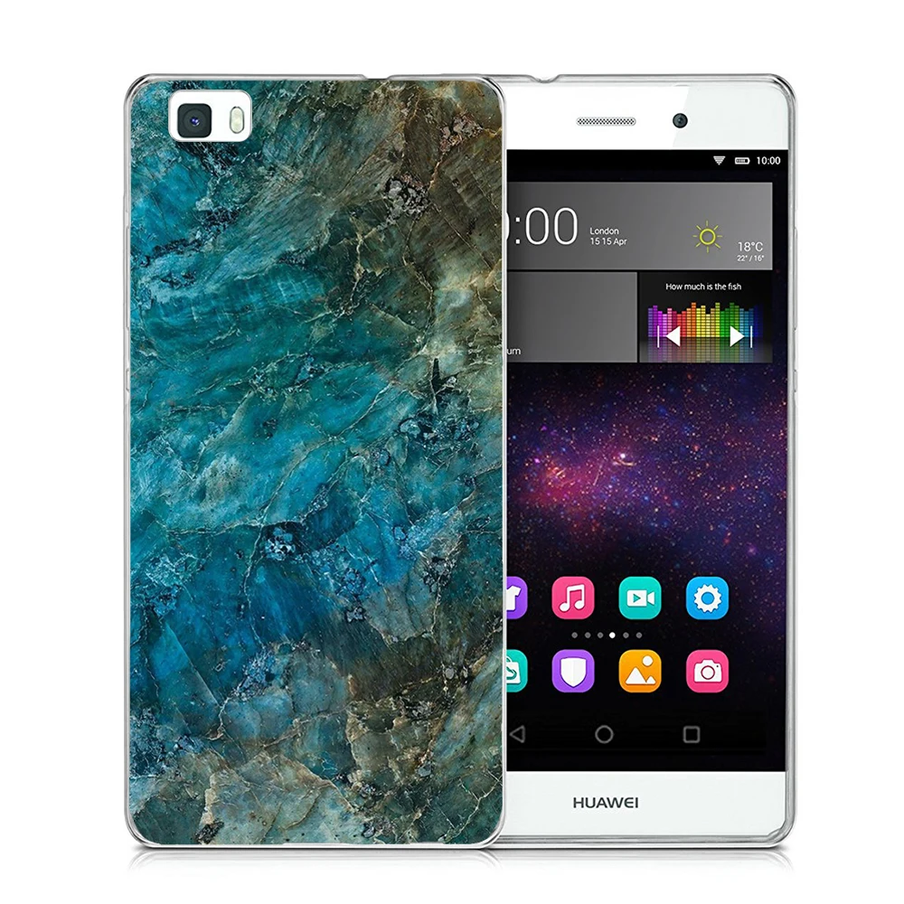 Для Huawei P8 Lite случаях Новинка 2017 камень мрамор Skin Грязезащищенная Мягкий