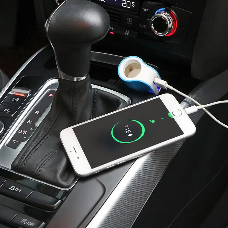 Onever 5 V/3.1A 2 Переходник USB для зарядки в машине с гнездом прикуривателя iPhone 8/8 Plus/X/7