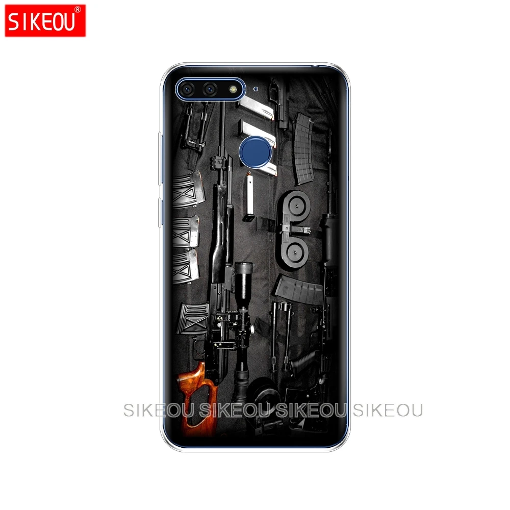 Силиконовый чехол для телефона Huawei Honor 7A PRO 7C Y5 Y6 Y7 Y9 2017 2018 Prime винтовки AR 15