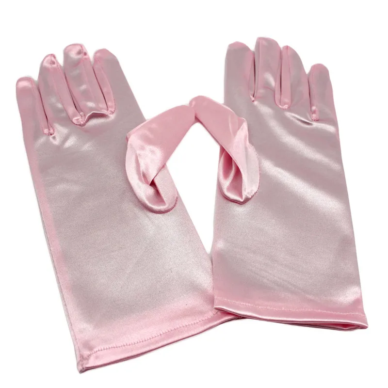 Короткие перчатки с пальцами модные женские атласные вечерние для одежды