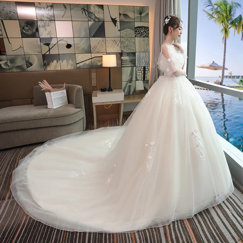 2020 Новые Роскошные свадебные платья с открытыми плечами Vestido De Noiva Тюль