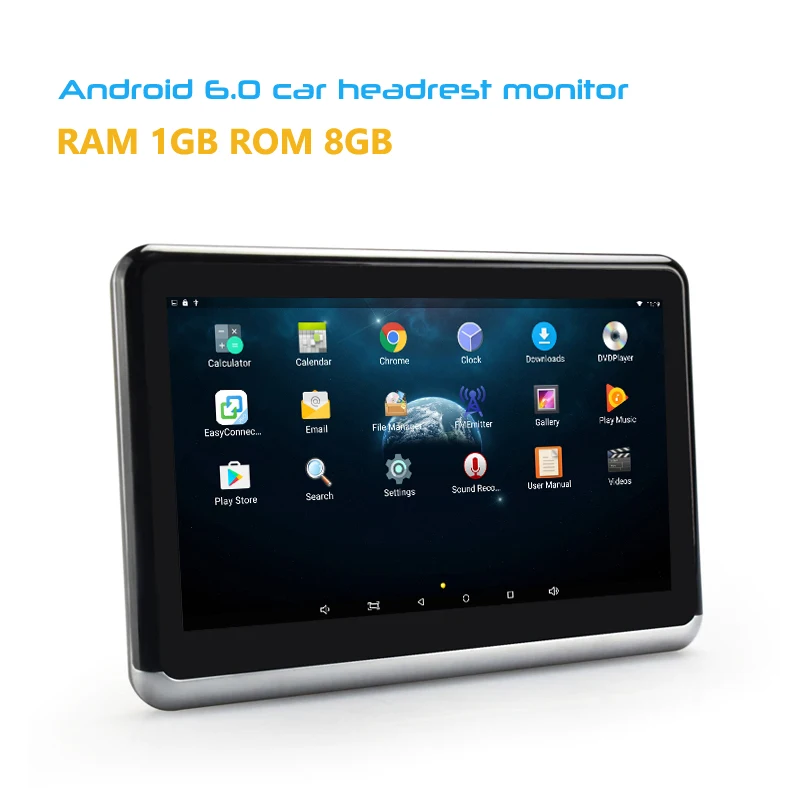 10,2 дюймов Android 6,0 CD DVD плеер сенсорный экран ips 1366*768 TFT-LCD подголовник автомобиля мониторы с Wi Fi Bluetooth зеркальная поверхность подключение