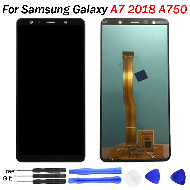 Для SAMSUNG Galaxy A7 ЖК дисплей 2018 A750 A750F экран SM сенсорный дигитайзер Assembl для lcd|Экраны