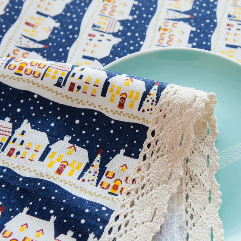 Рождество Скатерти для свадеб блесток Кружево хлопок печатных скатерть люкс Bugaboo