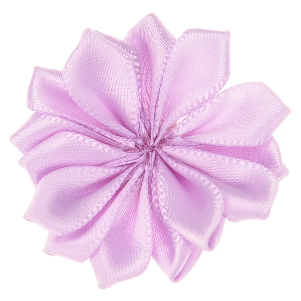 Lavender 20 шт., 4 см., атласные цветы для волос, сделай сам, модный аксессуар, букет, аксессуары для волос, розетка, острый, без банта, без заколки для волос - Цвет: Lavender