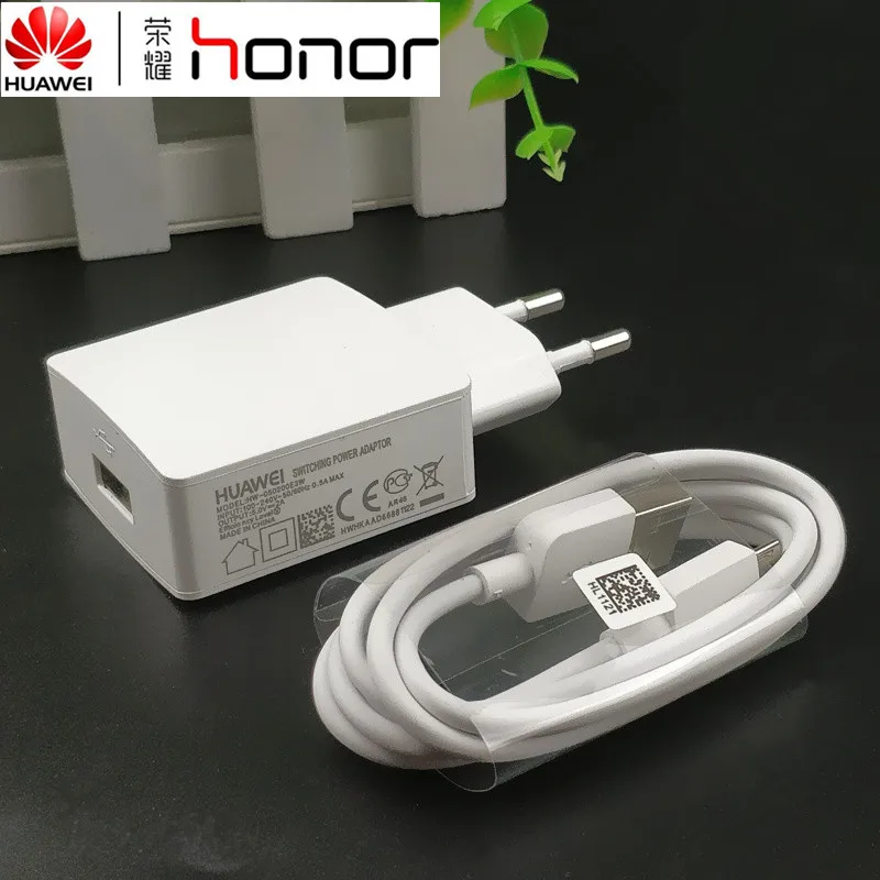 Оригинальное зарядное устройство hawei P9 Lite 5 В/2 А USB адаптер для зарядки и кабель